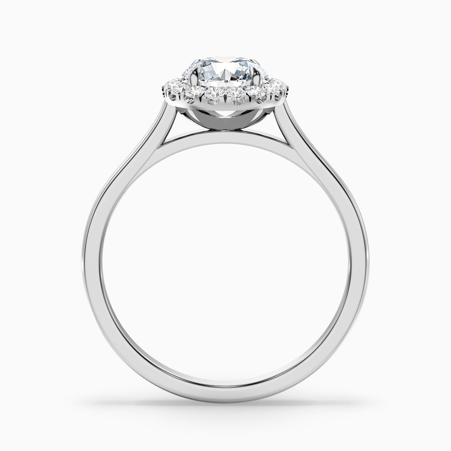 Ember 5 Carat Round Halo Pave Moissanite Diamond Ring in 10k Rose Gold