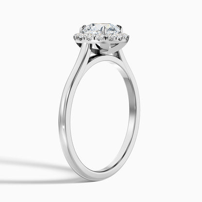 Ember 2 Carat Round Halo Pave Moissanite Diamond Ring in 925 Sterling Silver
