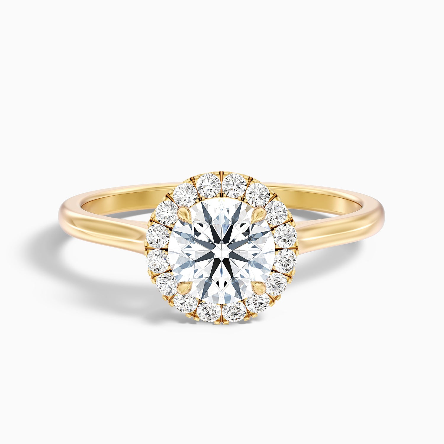 Ember 4.5 Carat Round Halo Pave Moissanite Diamond Ring in 10k Rose Gold