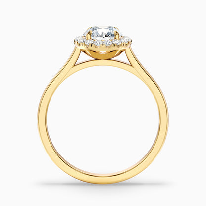 Ember 5 Carat Round Halo Pave Moissanite Diamond Ring in 14k Rose Gold