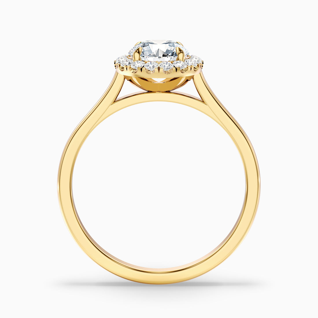 Bela 1.5 Carat Round Halo Lab Grown Engagement Ring in 10k Yellow Gold  DestGlow