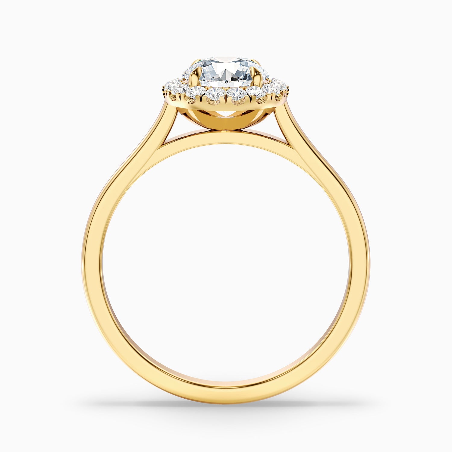 Bela 1 Carat Round Halo Lab Grown Engagement Ring in 925 Sterling Silver