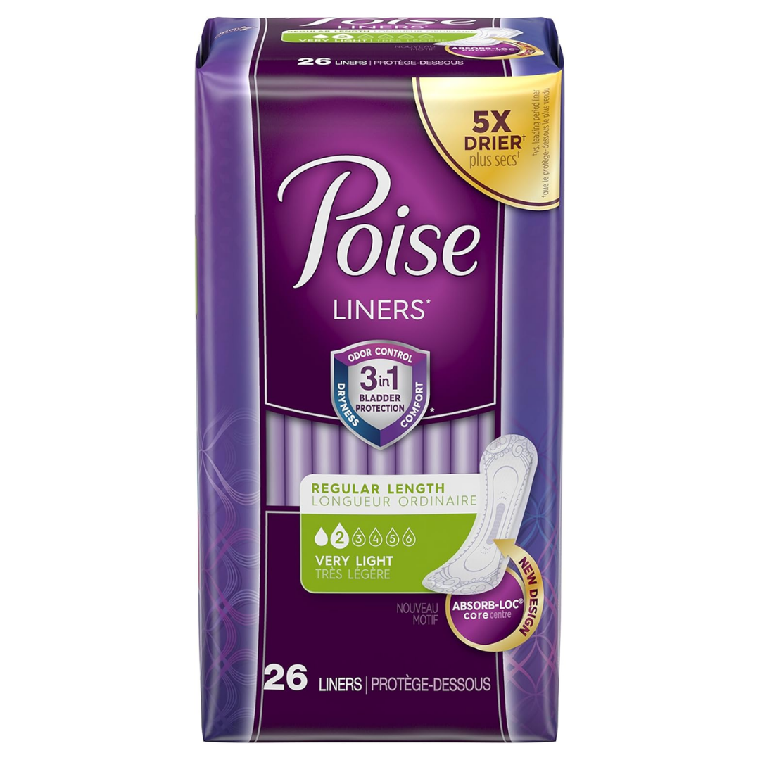 Poise Incontinence Liners Regular Length (26ct) by Farmacias Savia