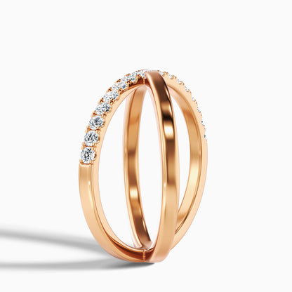 Kestrel Round Cut Criss Cross Lab Grown Diamond Wedding Band