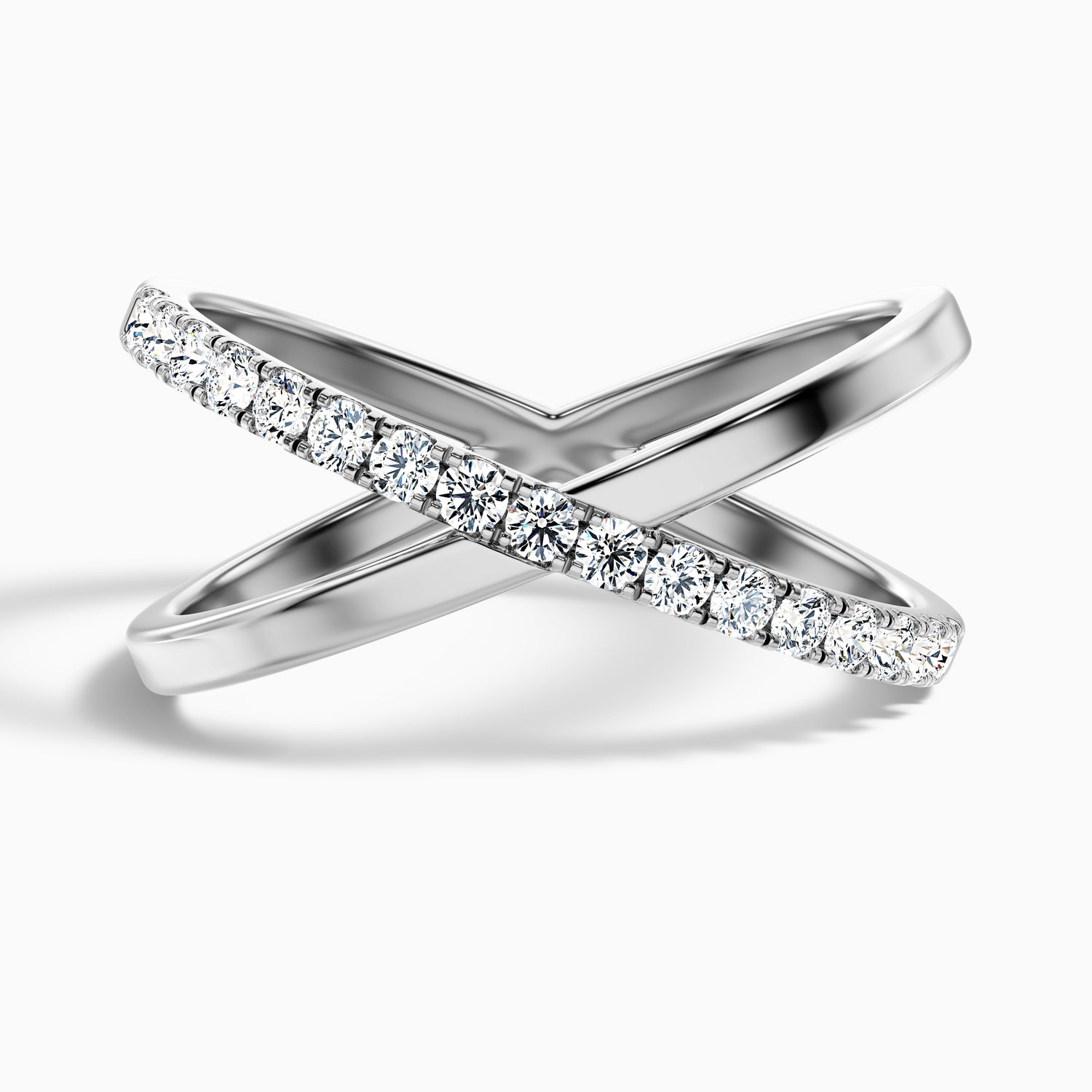 Kestrel Round Cut Criss Cross Lab Grown Diamond Wedding Band