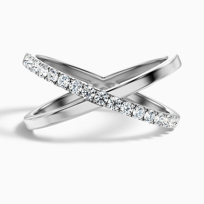 Kestrel Round Cut Criss Cross Lab Grown Diamond Wedding Band