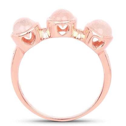 18K Rose Gold Plated 2.88 Carat Genuine Morganite .925 Sterling Silver Ring  DestGlow