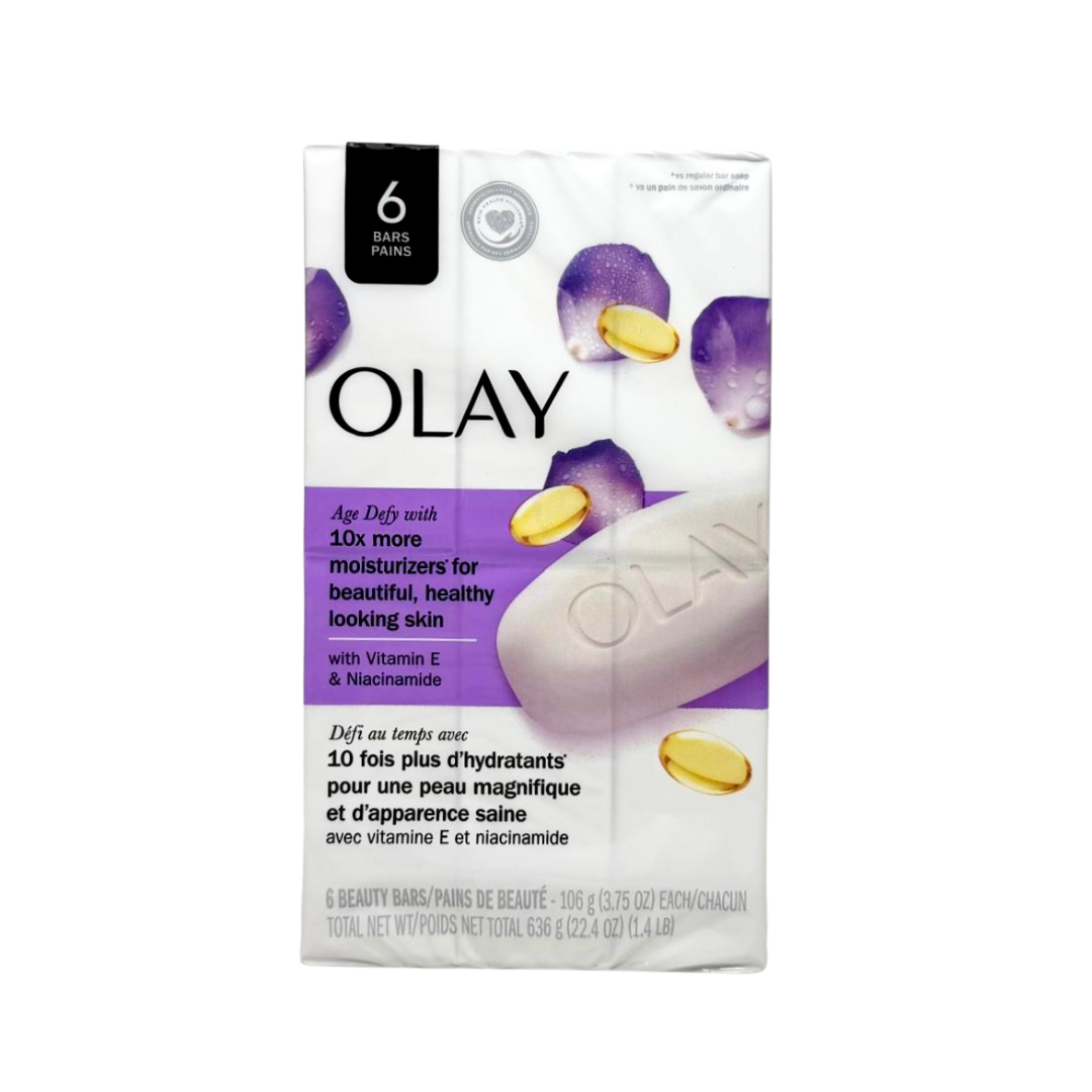 Olay Age Defy Bar Soap with Vitamin E &amp; Niacinamide (3.75oz x 6 Bars)