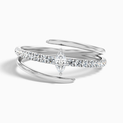 Nivara Marquise Cut Spiral Lab Grown Diamond Wedding Band