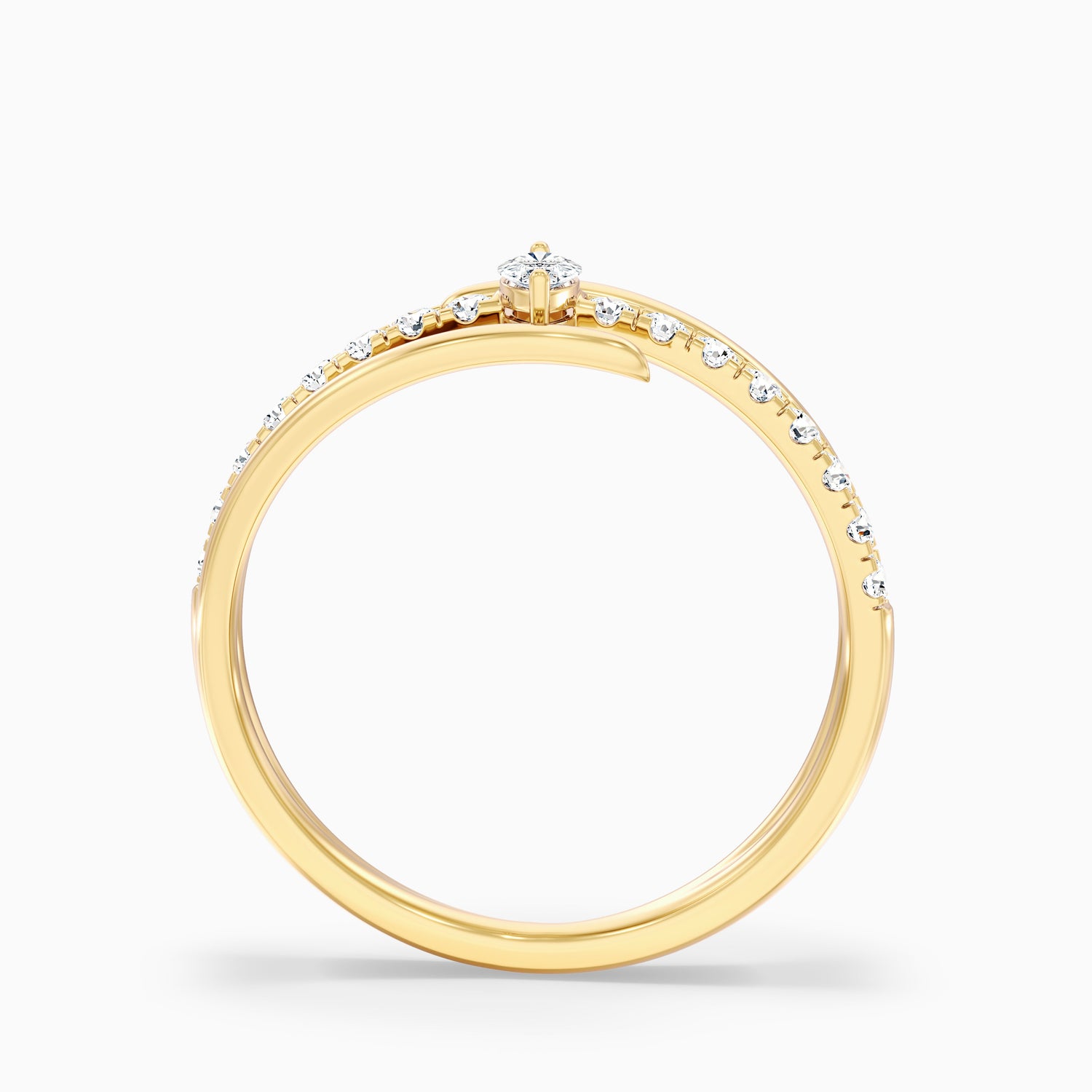 Nivara Marquise Cut Spiral Lab Grown Diamond Wedding Band