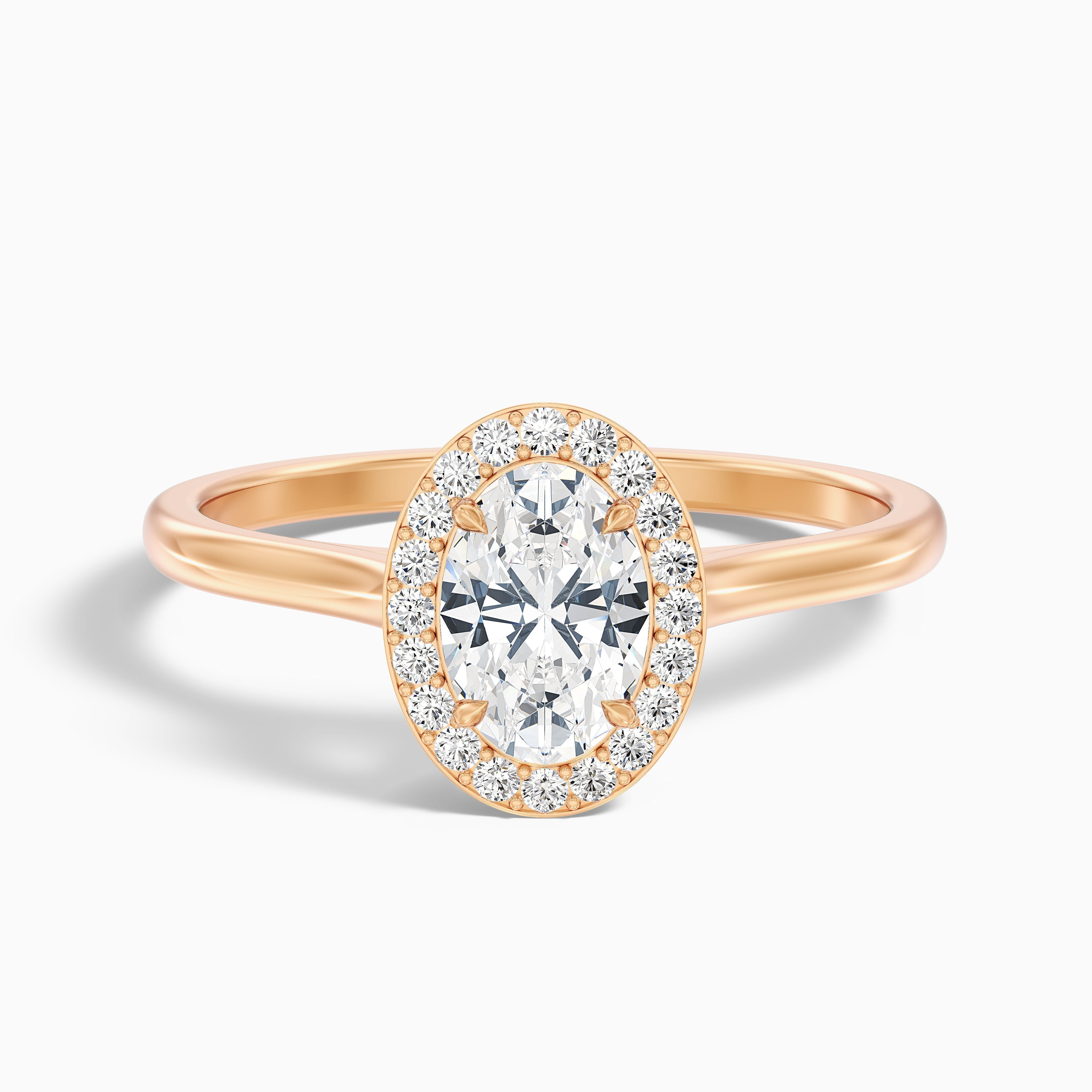 Kyra 3 Carat Oval Cut Halo Moissanite Diamond Ring in Platinum