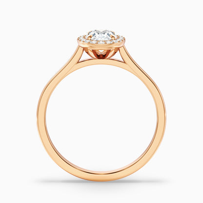 Kyra 1.5 Carat Oval Cut Halo Moissanite Diamond Ring in 18k Rose Gold