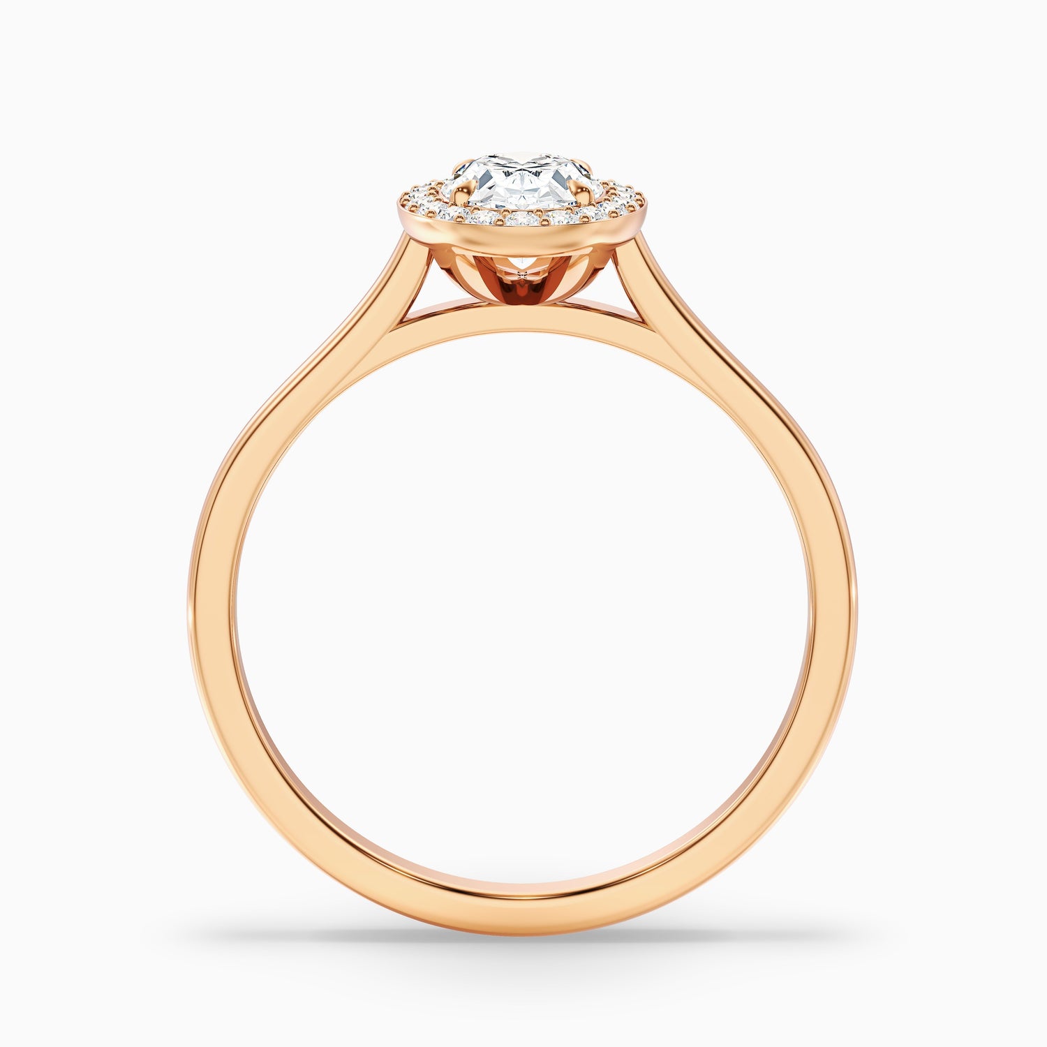 Kyra 4.5 Carat Oval Cut Halo Moissanite Diamond Ring in 14k Rose Gold
