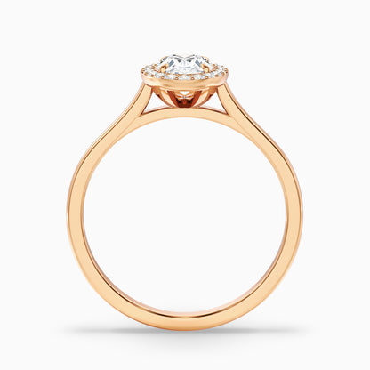 Carol 3.5 Carat Oval Cut Halo Lab Grown Engagement Ring in 14k Yellow Gold