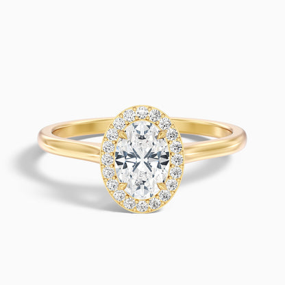 Carol 2.5 Carat Oval Cut Halo Lab Grown Engagement Ring in 925 Sterling Silver