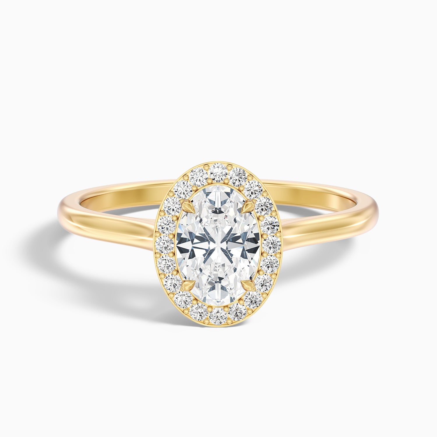 Kyra 4.5 Carat Oval Cut Halo Moissanite Diamond Ring in 14k White Gold