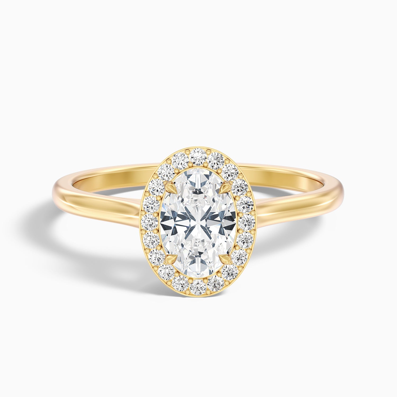 Carol 2 Carat Oval Cut Halo Lab Grown Engagement Ring in 10k White Gold