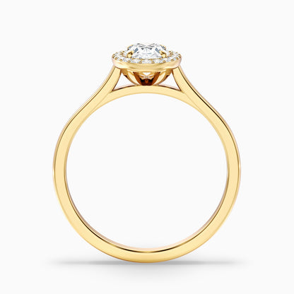 Kyra 2 Carat Oval Cut Halo Moissanite Diamond Ring in 14k Rose Gold