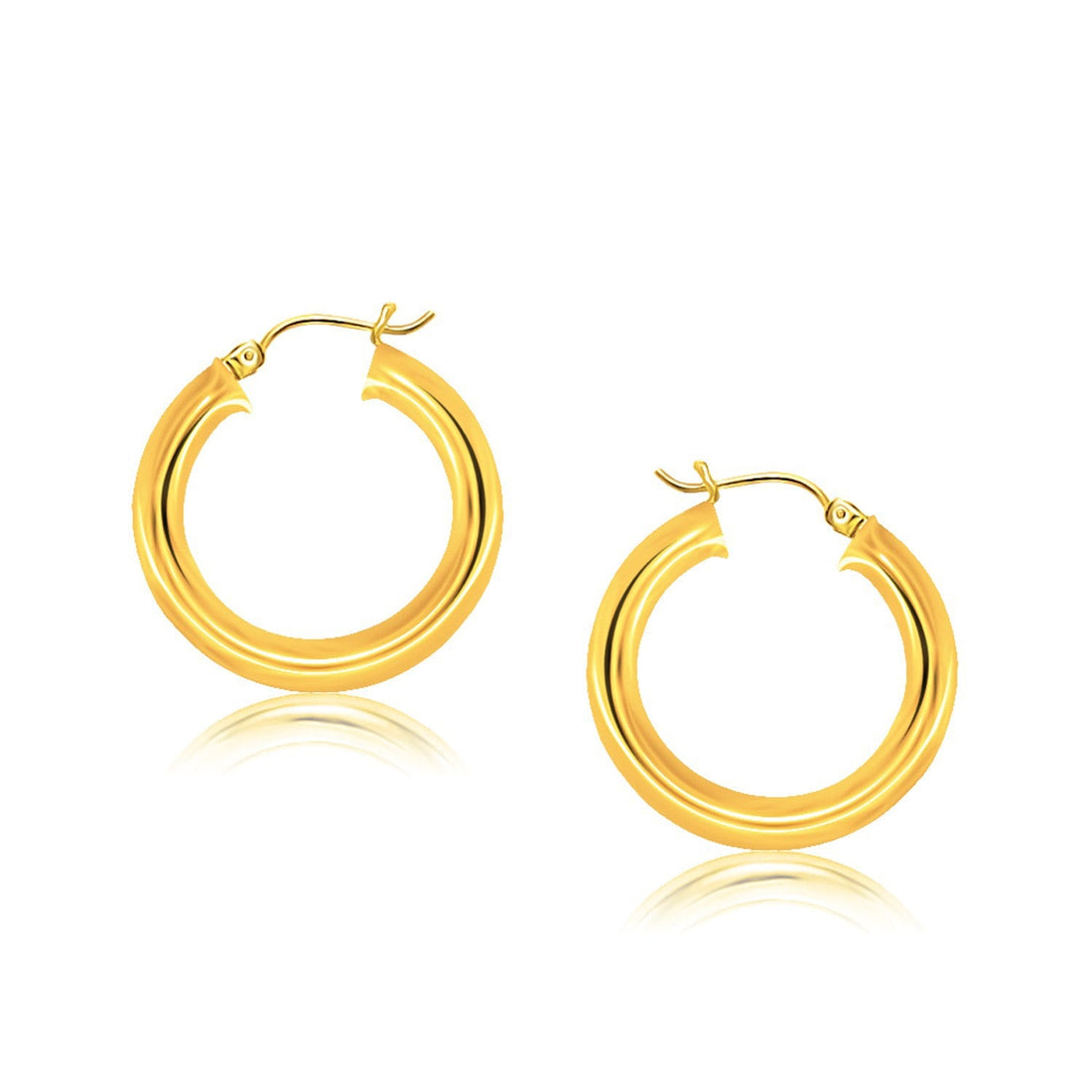 14k Yellow Gold Polished Hoop Earrings (30 mm) by Bids.com