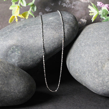14k White Gold Diamond-Cut Bead Chain 1.0mm by Bids.com