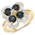 1.76 Carat Genuine London Blue Topaz and White Topaz .925 Sterling Silver Ring by Bids.com