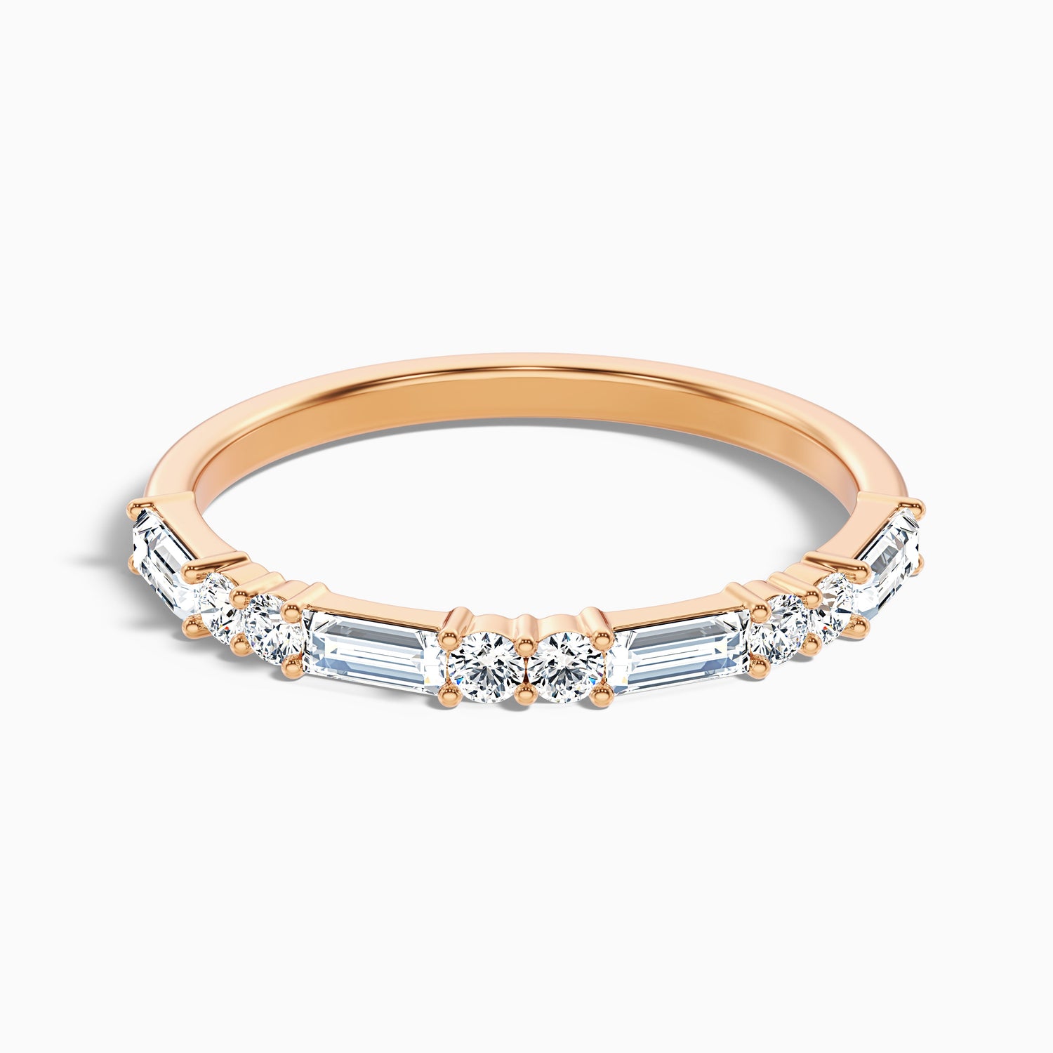 Isleen Baguette and Round Cut Half Eternity Lab Grown Diamond Wedding Band