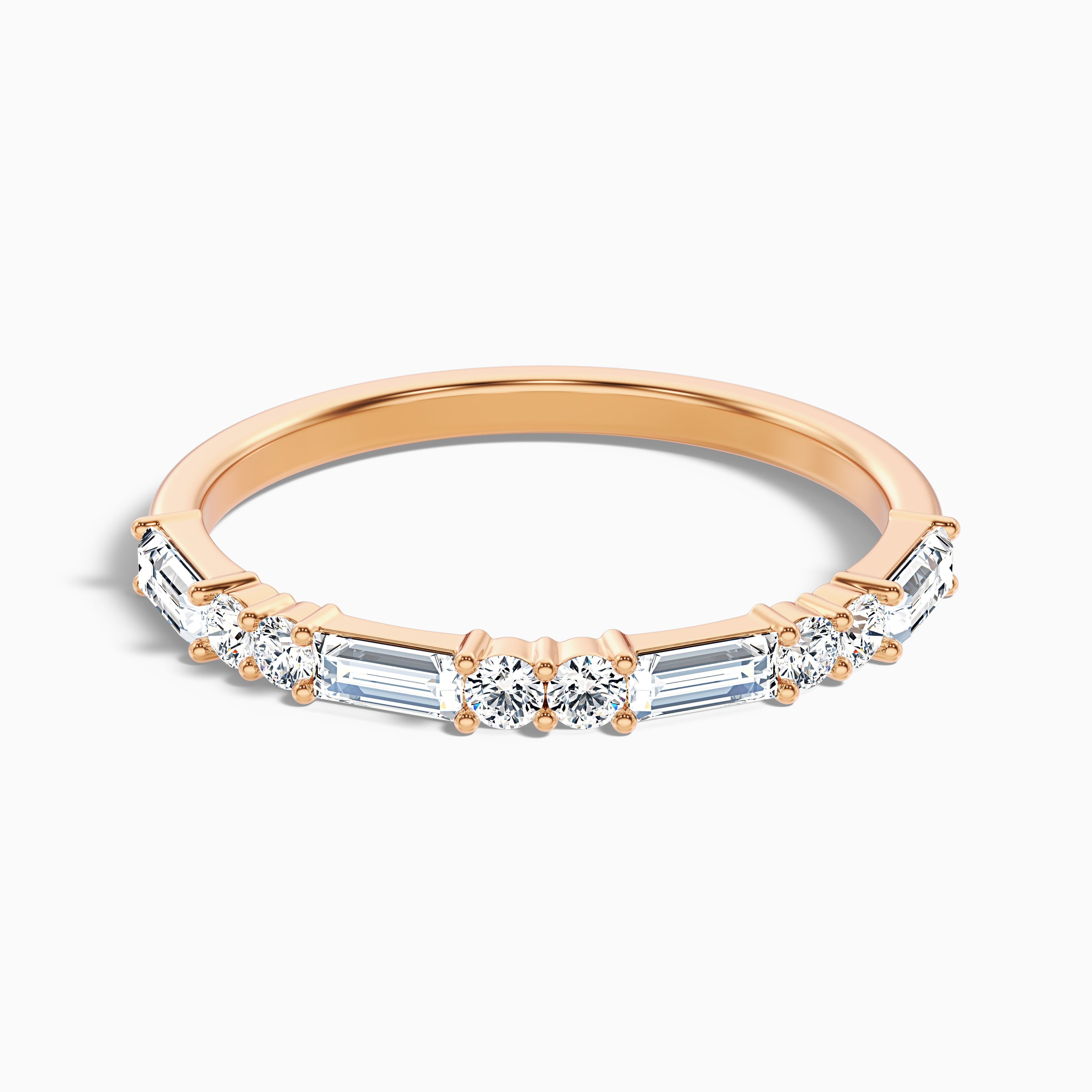 Isleen Baguette and Round Cut Half Eternity Lab Grown Diamond Wedding Band