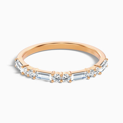 Isleen Baguette and Round Cut Half Eternity Lab Grown Diamond Wedding Band