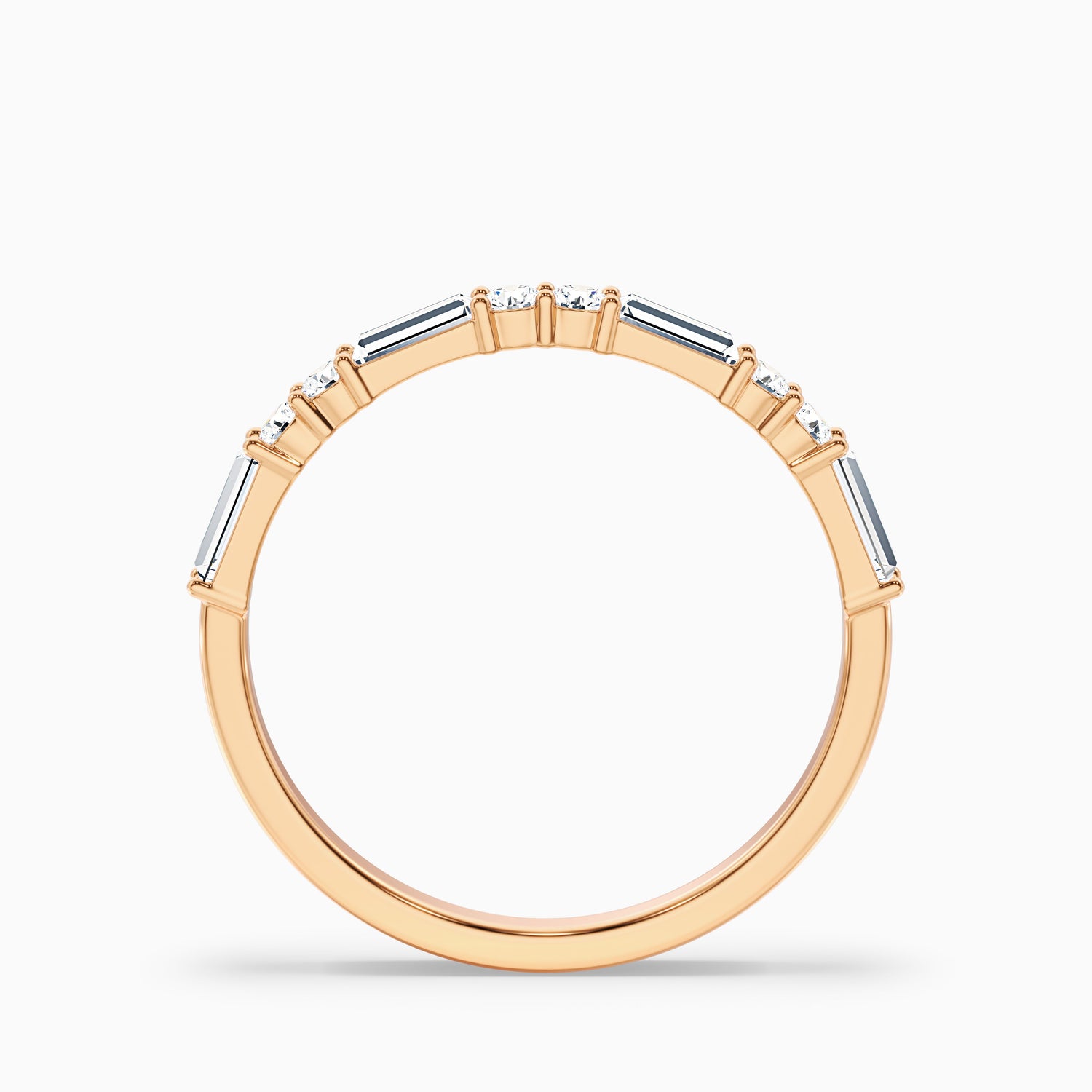 Isleen Baguette and Round Cut Half Eternity Lab Grown Diamond Wedding Band
