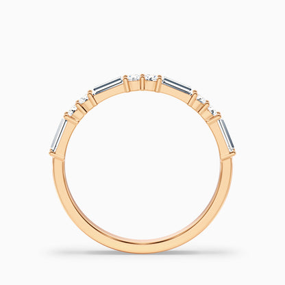 Isleen Baguette and Round Cut Half Eternity Lab Grown Diamond Wedding Band
