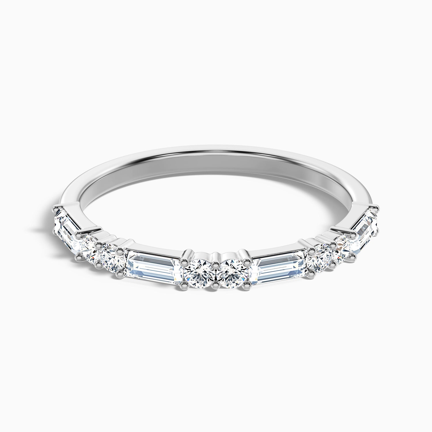 Isleen Baguette and Round Cut Half Eternity Lab Grown Diamond Wedding Band