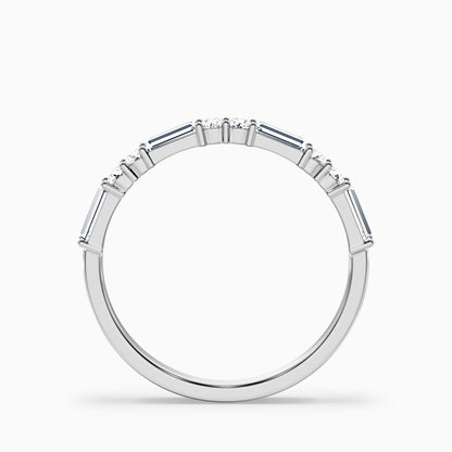 Isleen Baguette and Round Cut Half Eternity Lab Grown Diamond Wedding Band