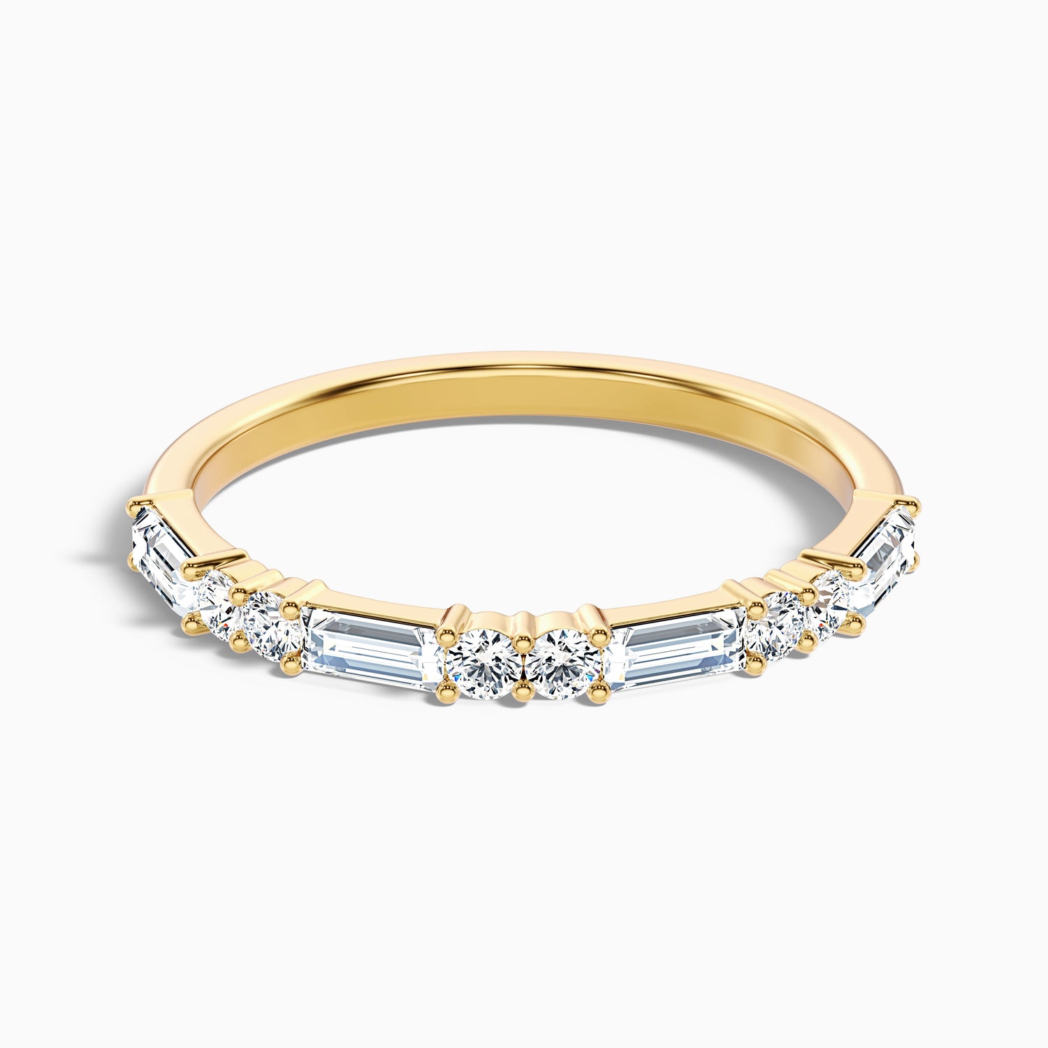 Isleen Baguette and Round Cut Half Eternity Lab Grown Diamond Wedding Band