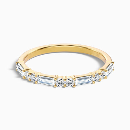 Isleen Baguette and Round Cut Half Eternity Lab Grown Diamond Wedding Band