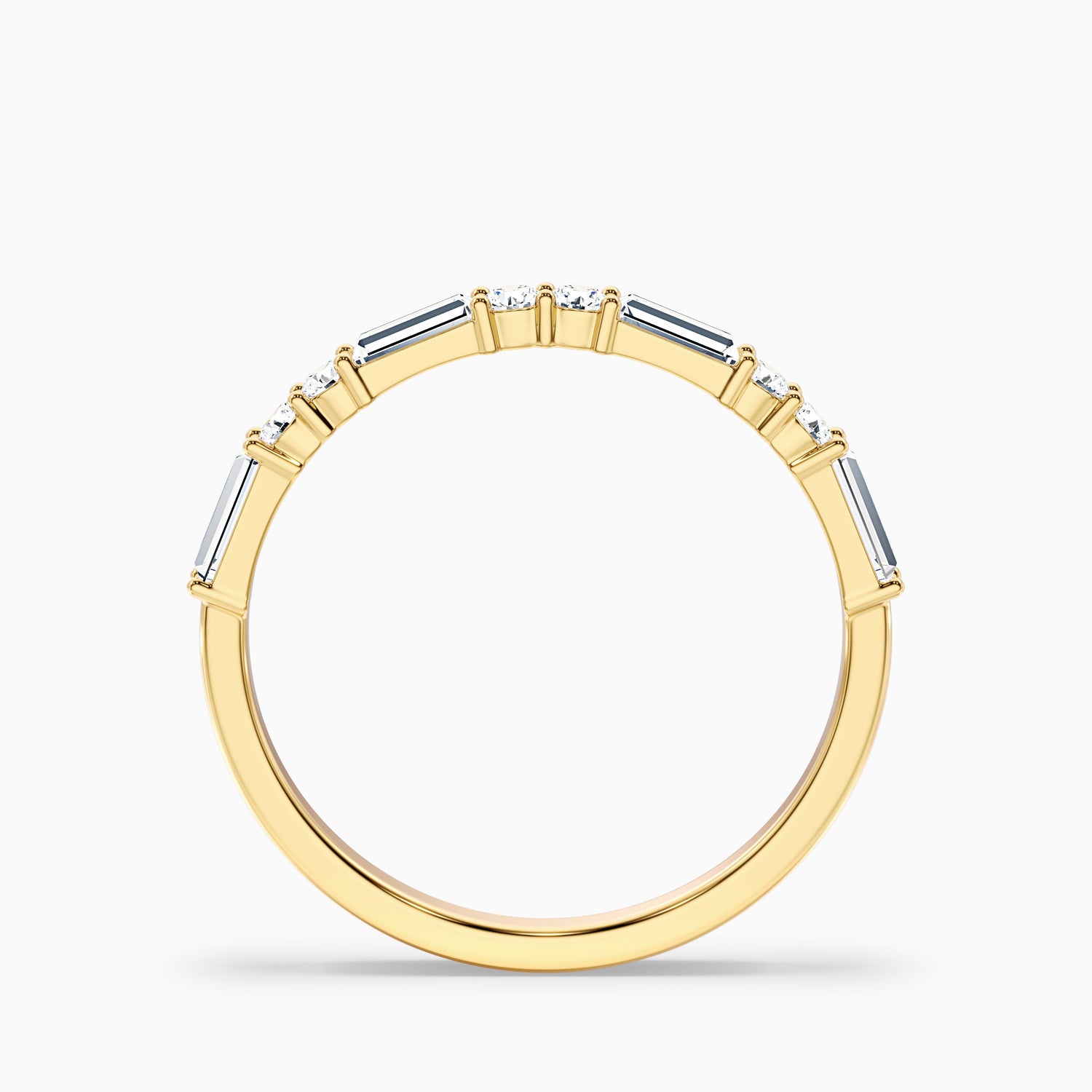 Isleen Baguette and Round Cut Half Eternity Lab Grown Diamond Wedding Band