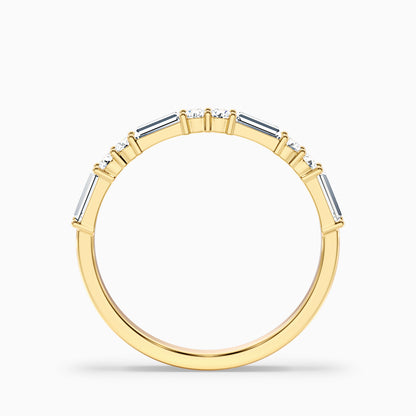 Isleen Baguette and Round Cut Half Eternity Lab Grown Diamond Wedding Band
