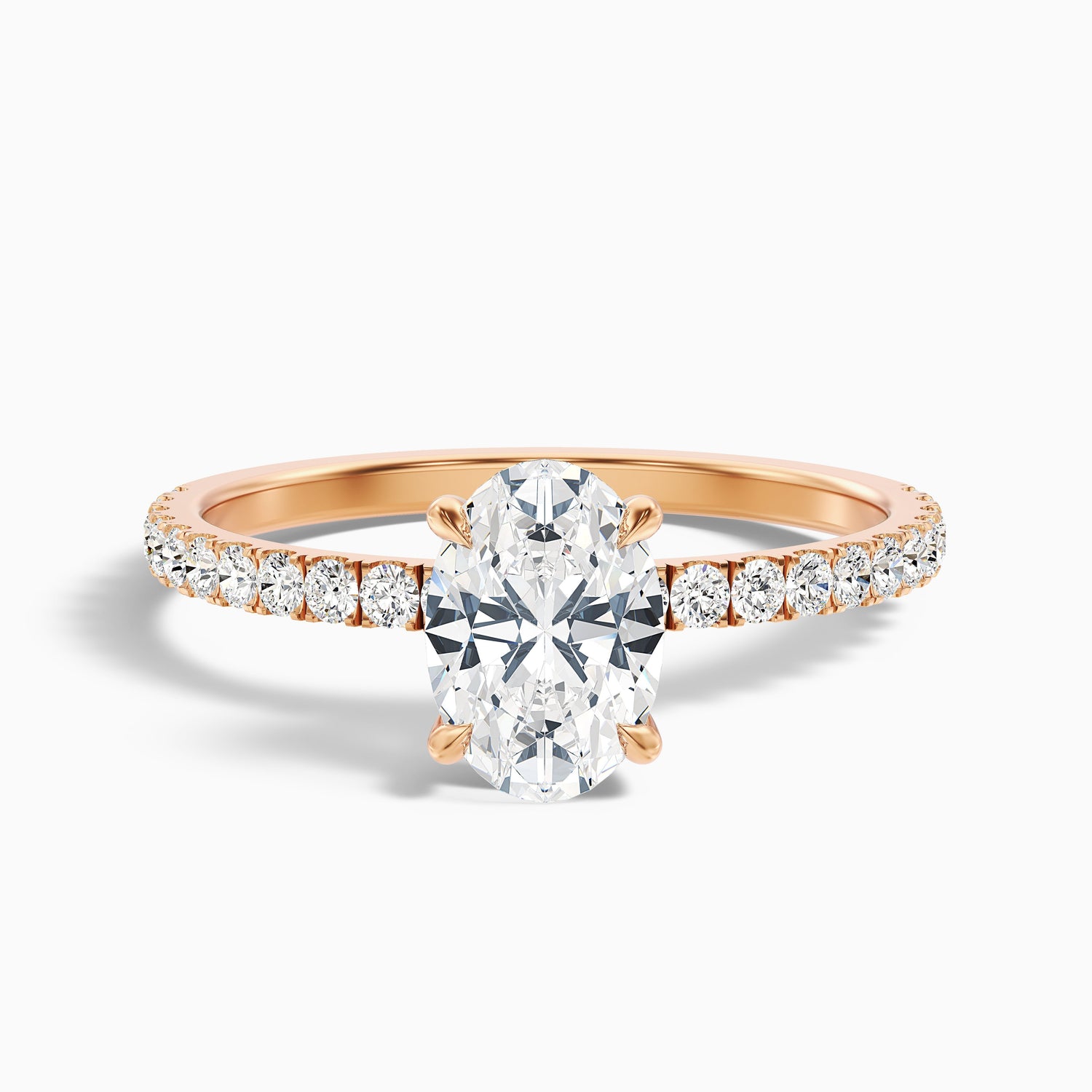 Eliza 5 Carat Oval Hidden Halo Moissanite Diamond Ring in 10k Yellow Gold