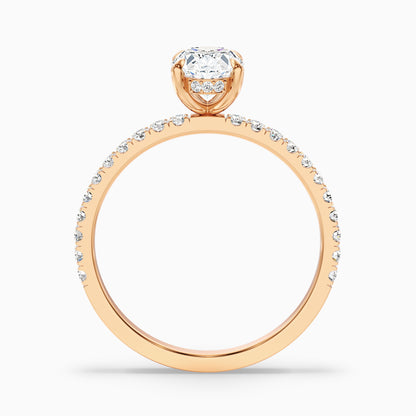 Chase 3.5 Carat Oval Hidden Halo Lab Grown Engagement Ring in 10k Rose Gold