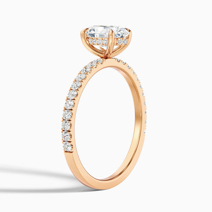Eliza 2 Carat Oval Hidden Halo Moissanite Diamond Ring in 14k Yellow Gold