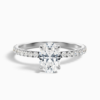 Chase 1.5 Carat Oval Hidden Halo Lab Grown Engagement Ring in 10k Yellow Gold  DestGlow