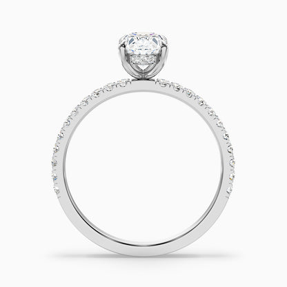 Chase 2.5 Carat Oval Hidden Halo Lab Grown Engagement Ring in 18k White Gold  DestGlow