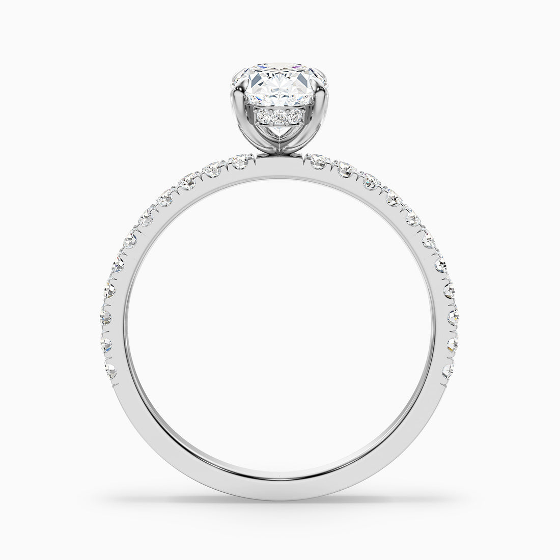 Chase 4 Carat Oval Hidden Halo Lab Grown Engagement Ring in 14k White Gold  DestGlow