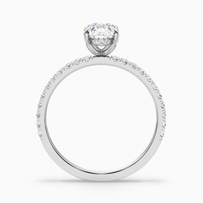 Eliza 2 Carat Oval Hidden Halo Moissanite Diamond Ring in 18k Rose Gold