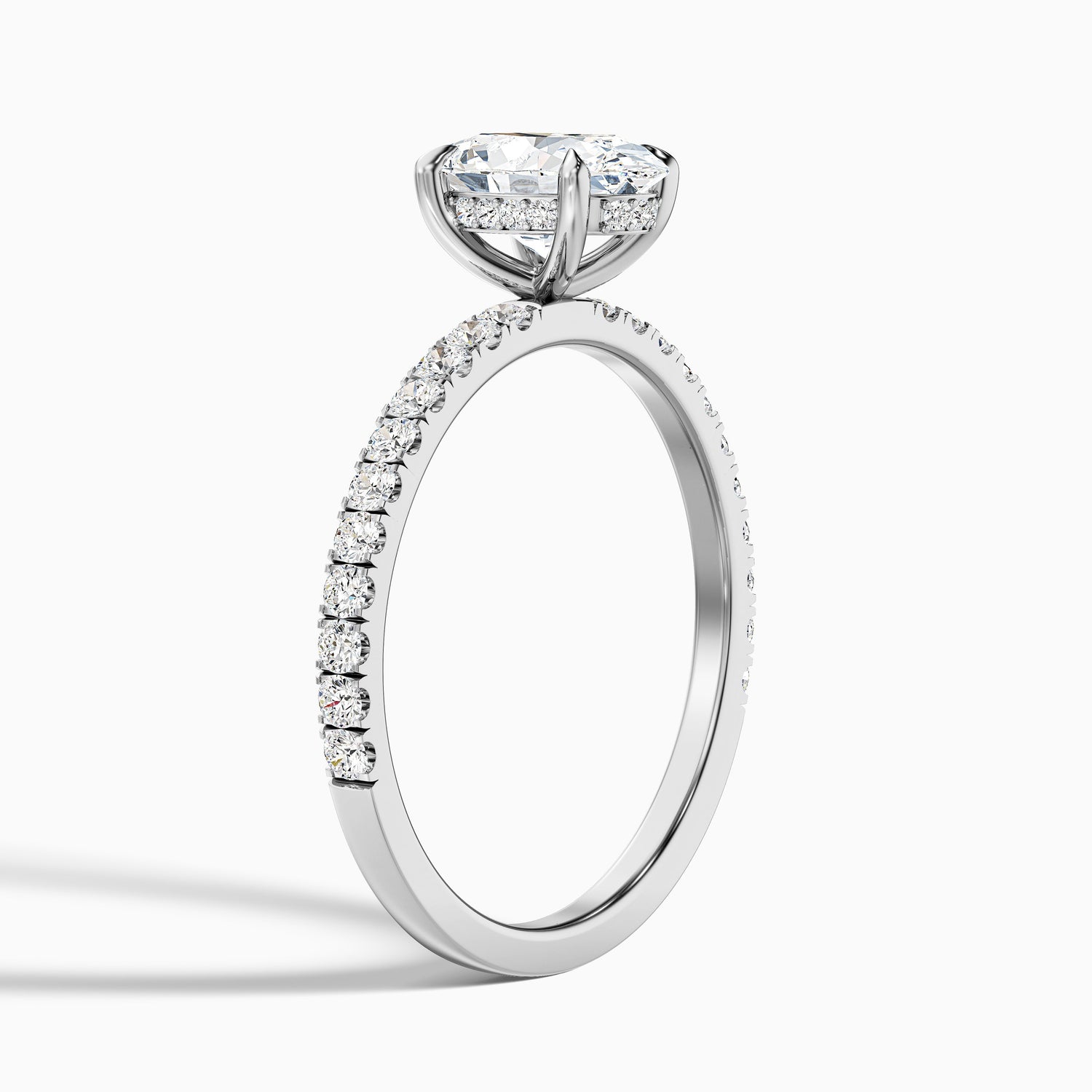 Chase 1.5 Carat Oval Hidden Halo Lab Grown Engagement Ring in 10k Rose Gold  DestGlow