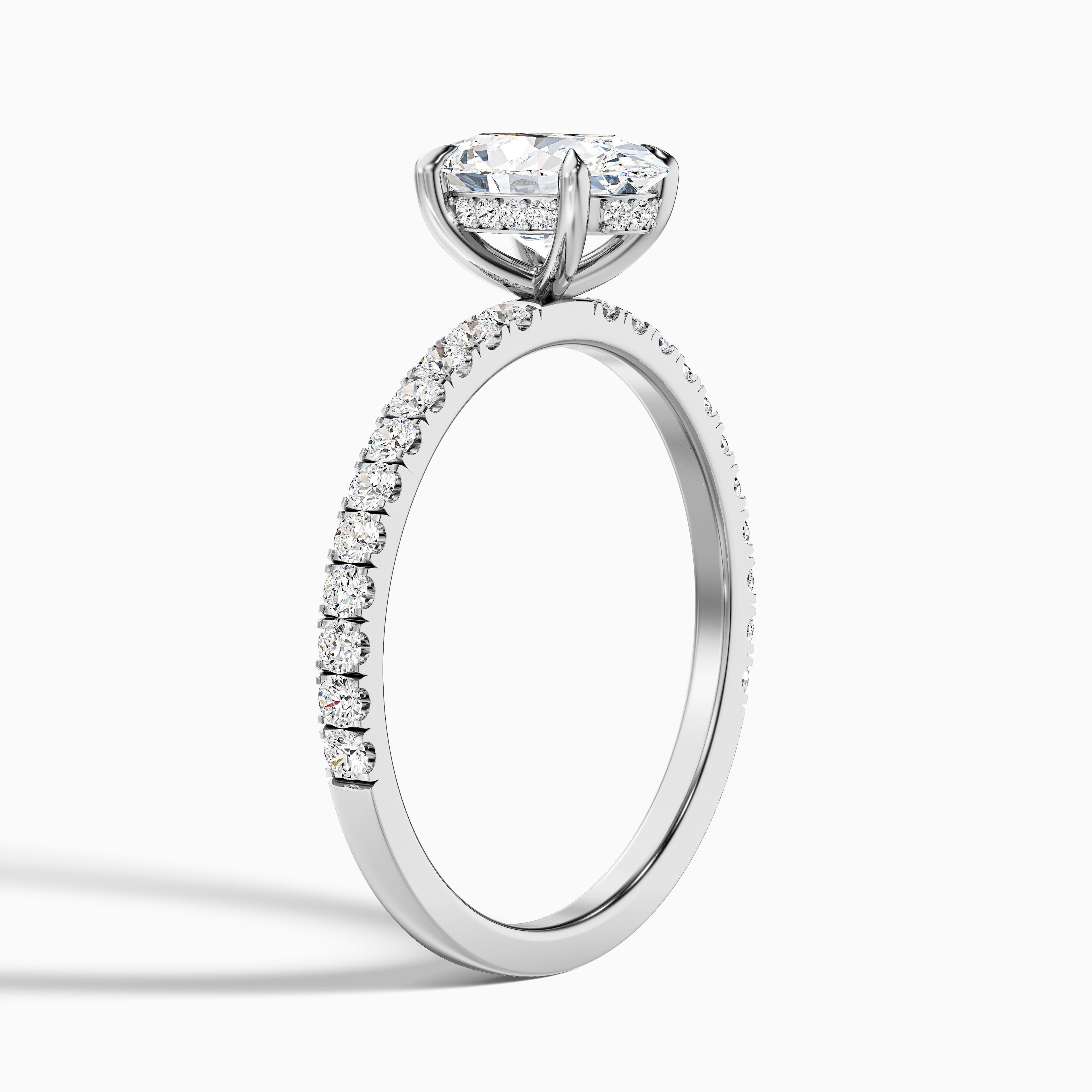 Eliza 1 Carat Oval Hidden Halo Moissanite Diamond Ring in 925 Sterling Silver