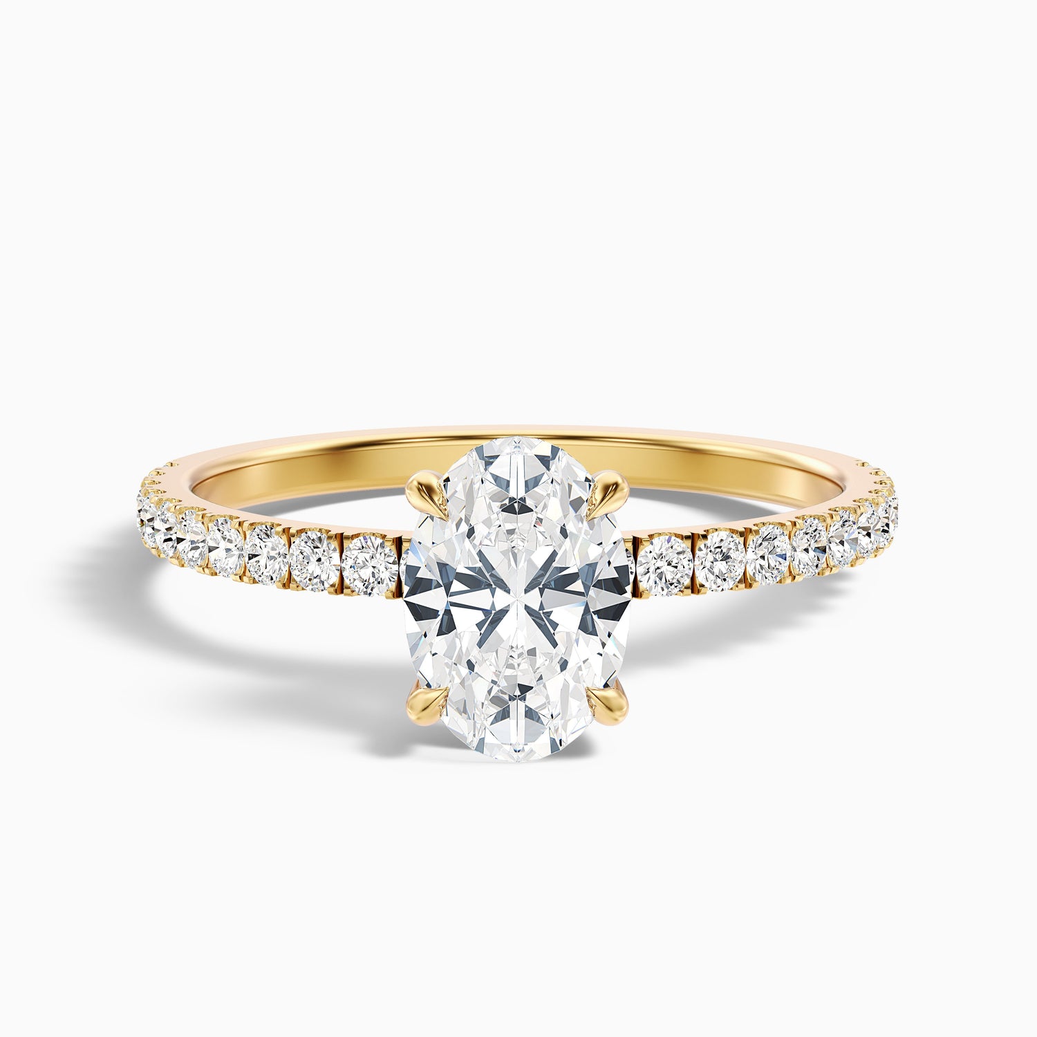 Chase 2 Carat Oval Hidden Halo Lab Grown Engagement Ring in Platinum