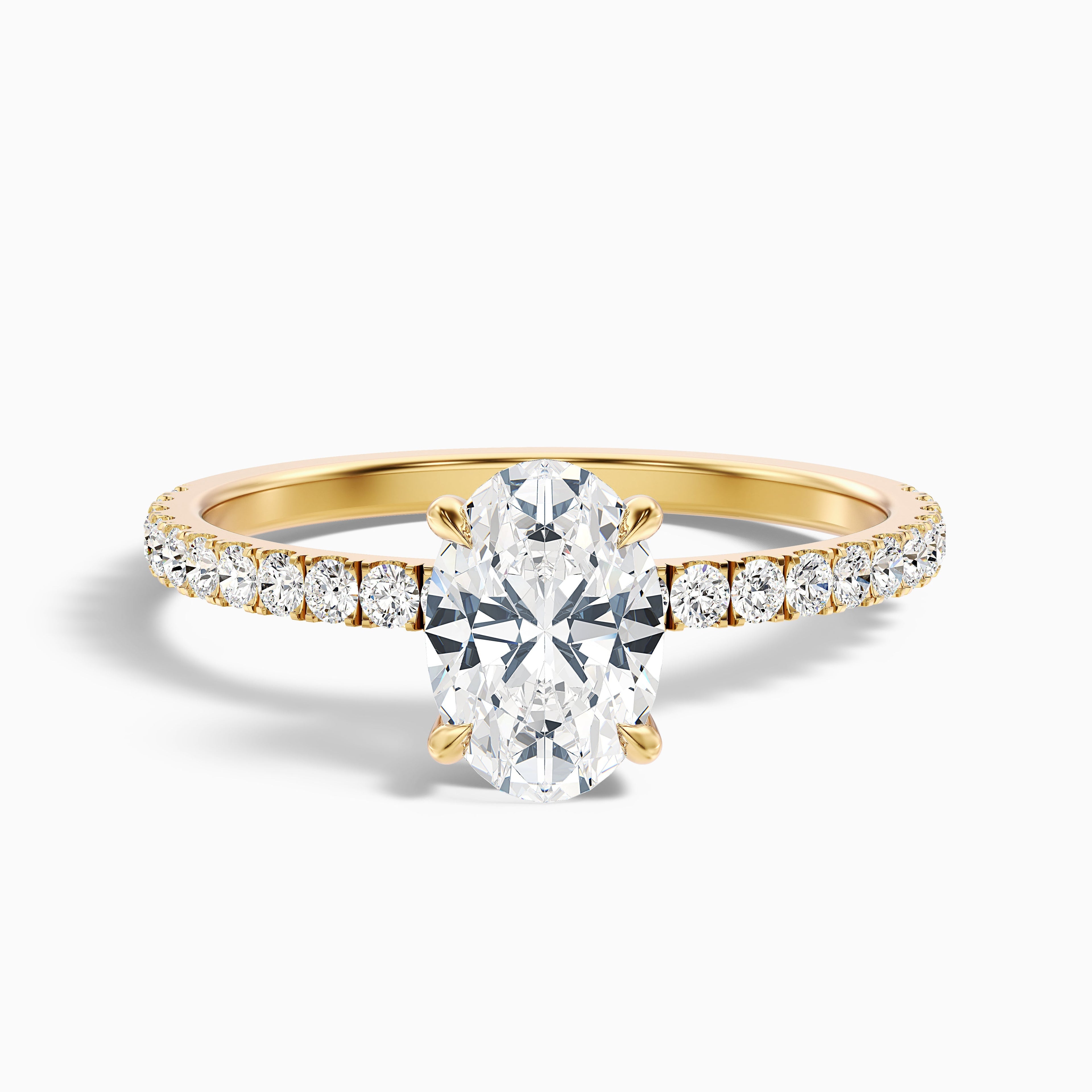 Chase 3.5 Carat Oval Hidden Halo Lab Grown Engagement Ring in Platinum