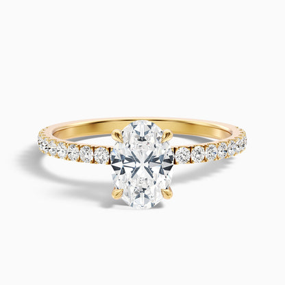 Chase 5 Carat Oval Hidden Halo Lab Grown Engagement Ring in 10k Rose Gold  DestGlow