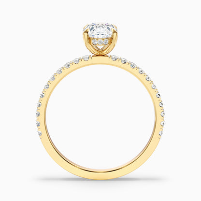 Eliza 5.5 Carat Oval Hidden Halo Moissanite Diamond Ring in 18k Rose Gold