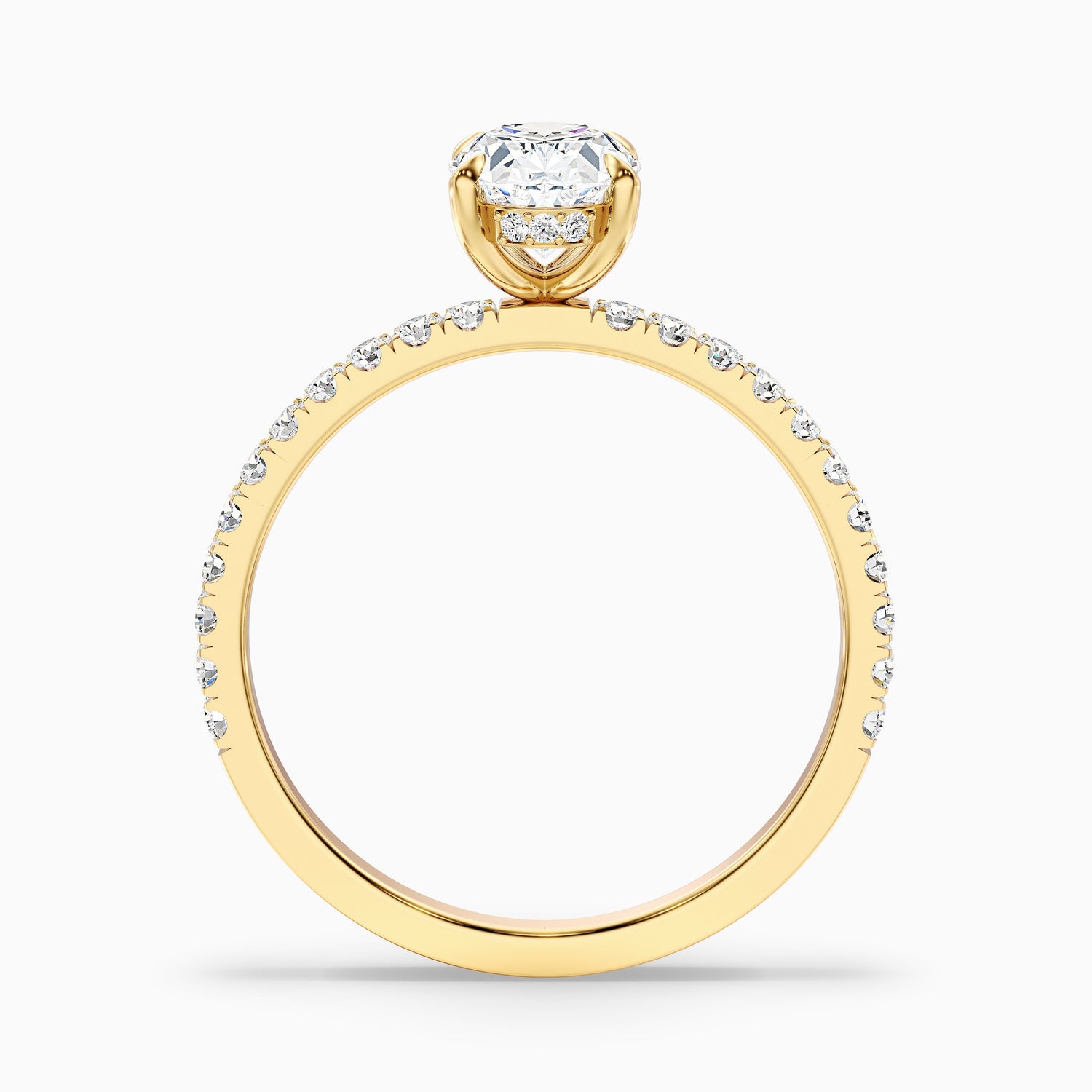 Chase 2.5 Carat Oval Hidden Halo Lab Grown Engagement Ring in 10k Rose Gold  DestGlow